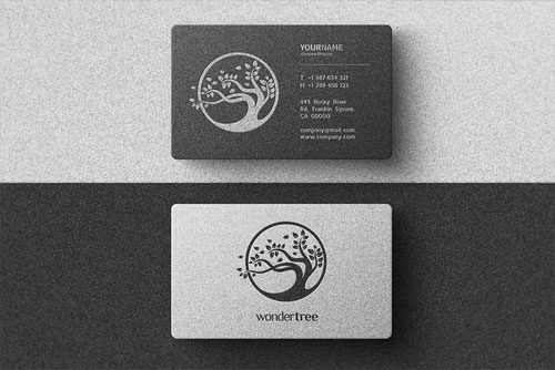 موکاپ mockup رایگان کارت ویزیت ساده ، سیاه و سفید 